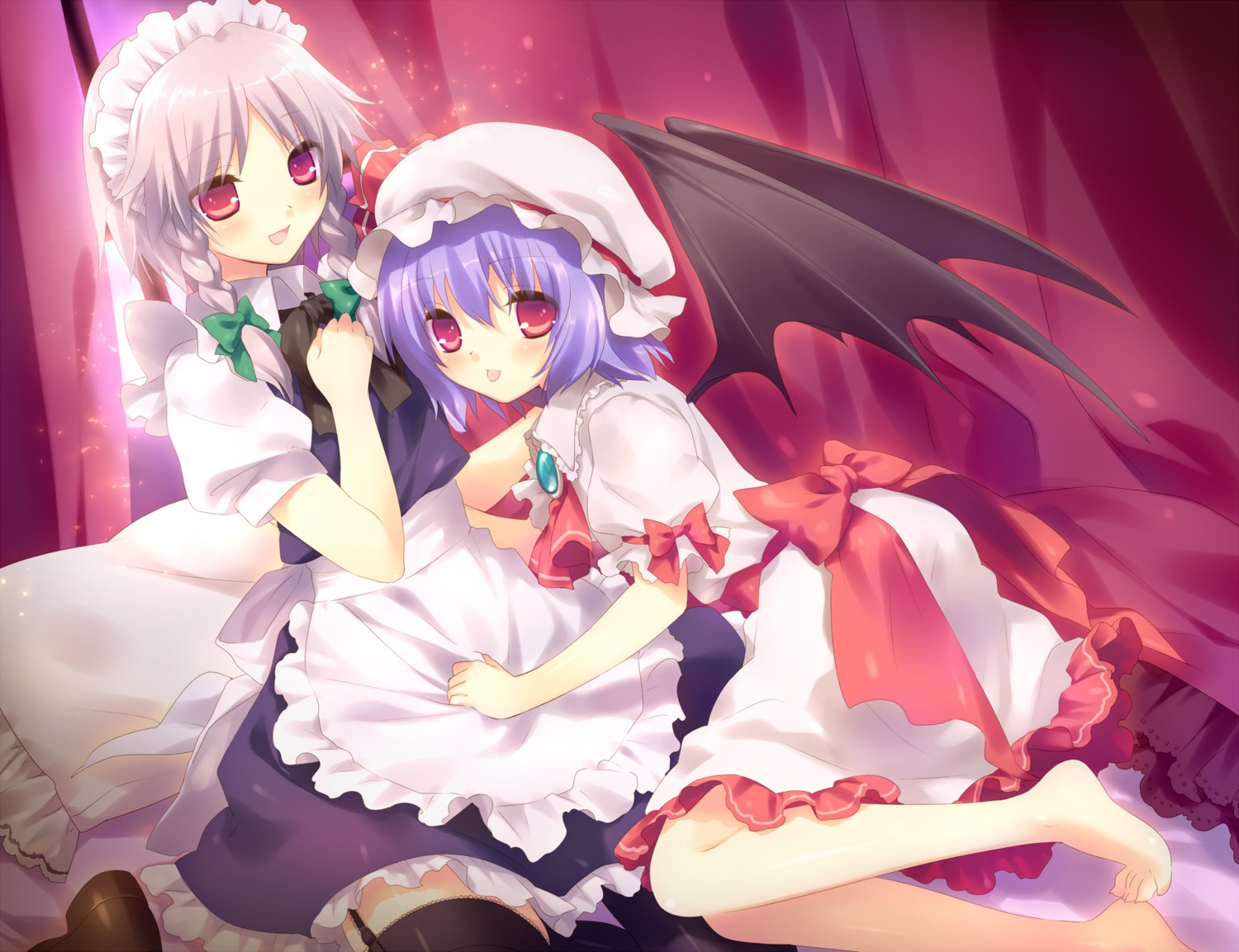 izayoi_sakuya maid remilia_scarlet touhou yamamoto_yumiko