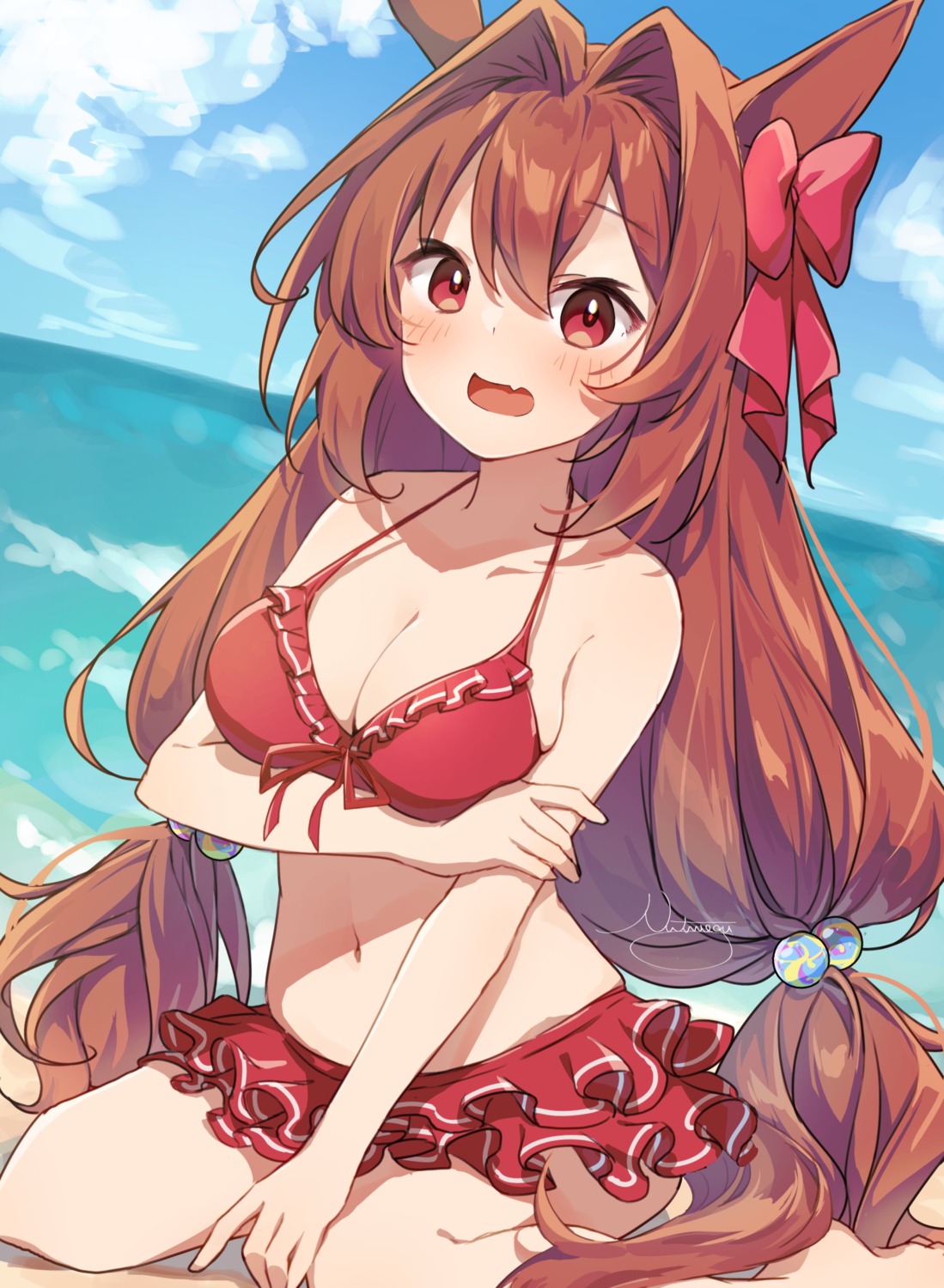 animal_ears bikini daiwa_scarlet_(umamusume) nut_megu swimsuits uma_musume_pretty_derby