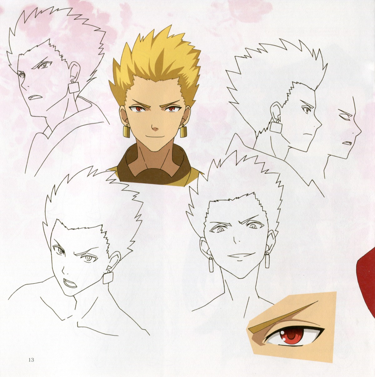 bleed_through character_design fate/extra fate/extra_ccc fate/stay_night male paper_texture type-moon