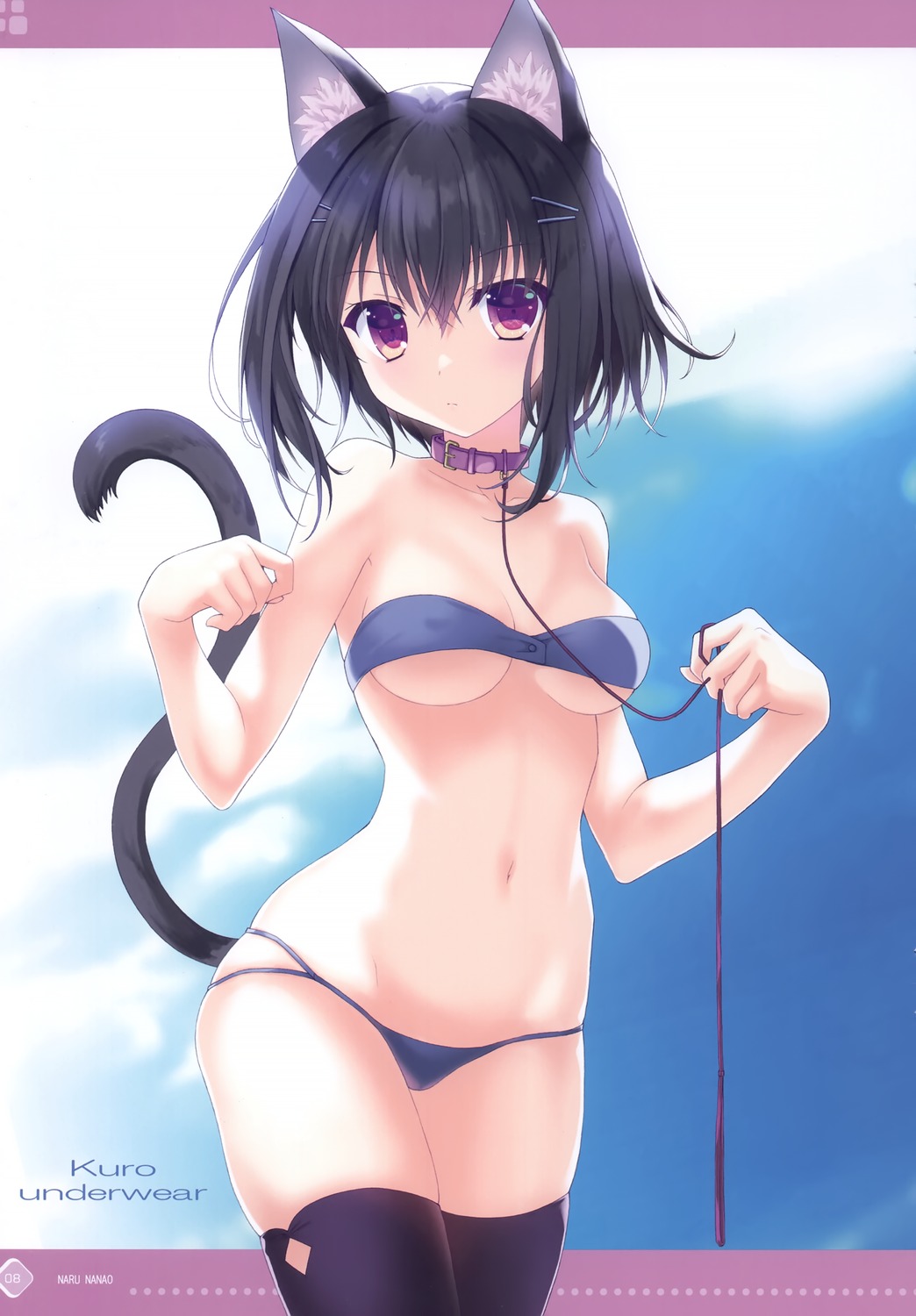 animal_ears bikini ice_&_choco nanao_naru nekomimi swimsuits tail thighhighs