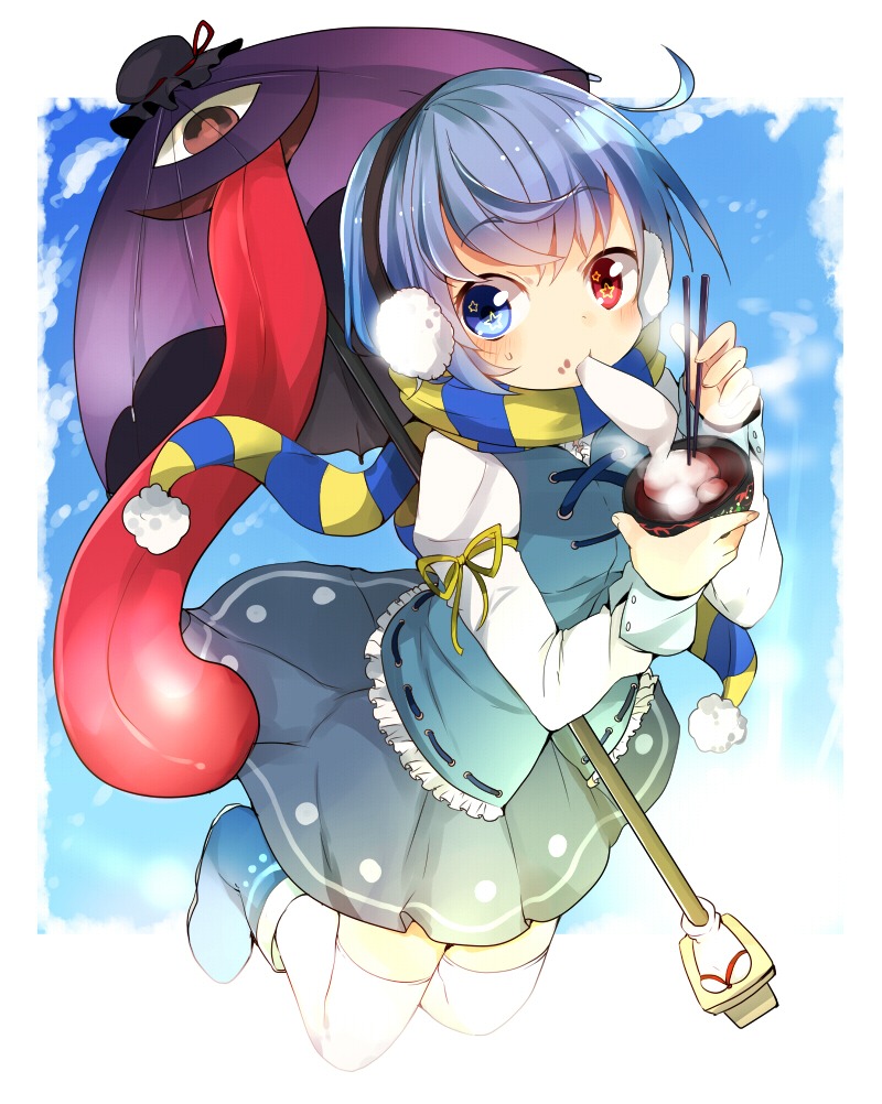 heterochromia pun2 tatara_kogasa thighhighs touhou