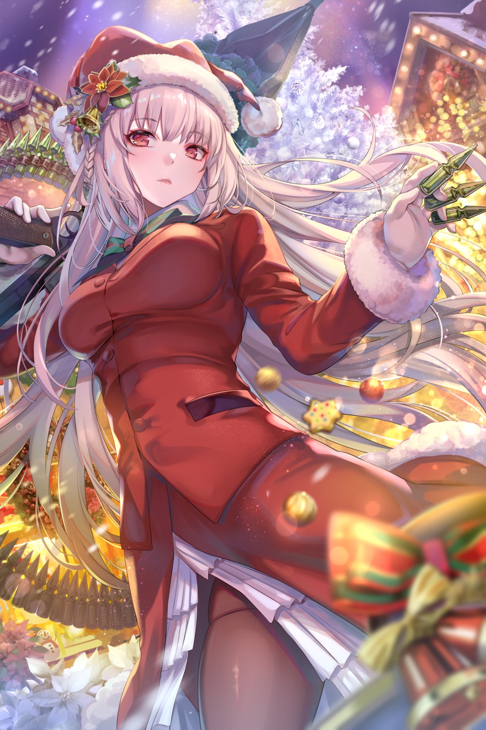 christmas fate/grand_order florence_nightingale_(fate) gun pantyhose torino_akua