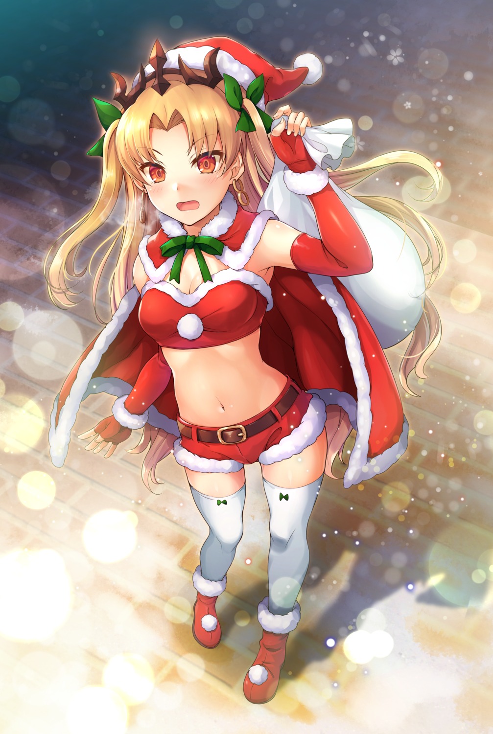 christmas cleavage ereshkigal_(fate/grand_order) fate/grand_order samoore thighhighs