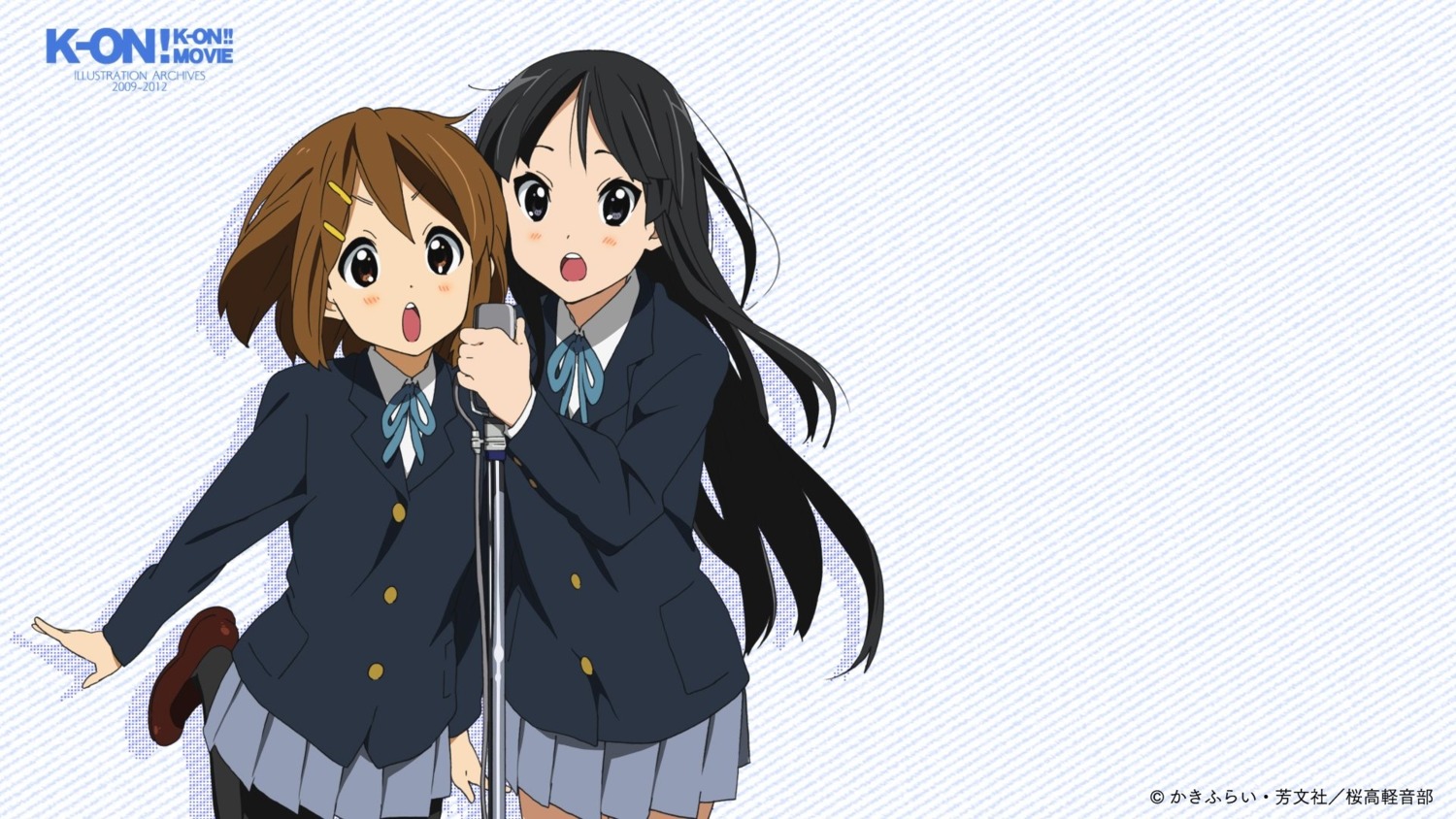 akiyama_mio hirasawa_yui horiguchi_yukiko k-on! pantyhose seifuku wallpaper