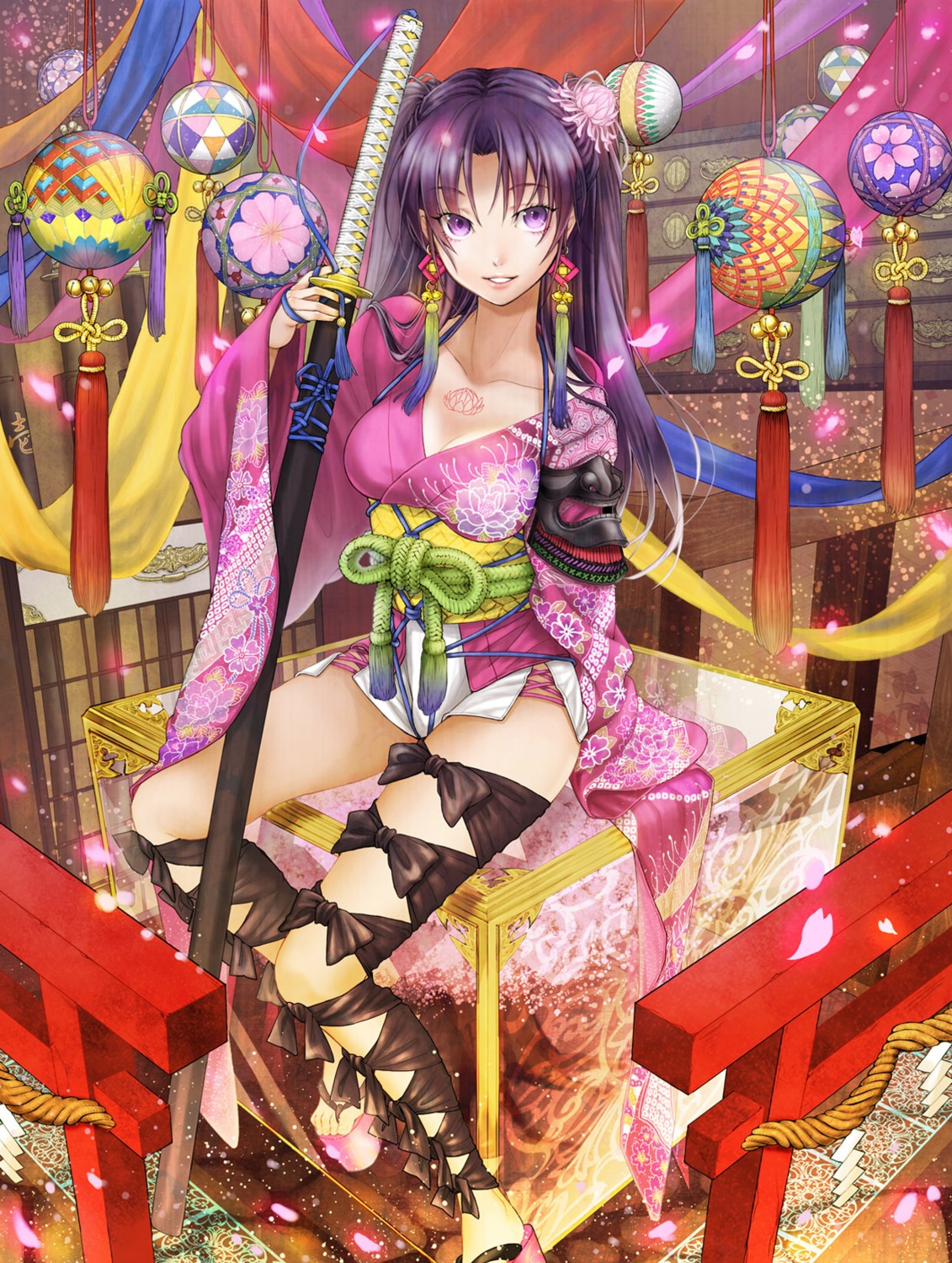 iria_(yumeirokingyo) japanese_clothes sword