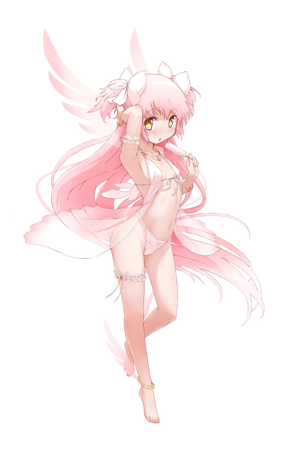 bikini garter kaname_madoka mahou_shoujo_madoka_magica see_through swimsuits ultimate_madoka wings yanmaami