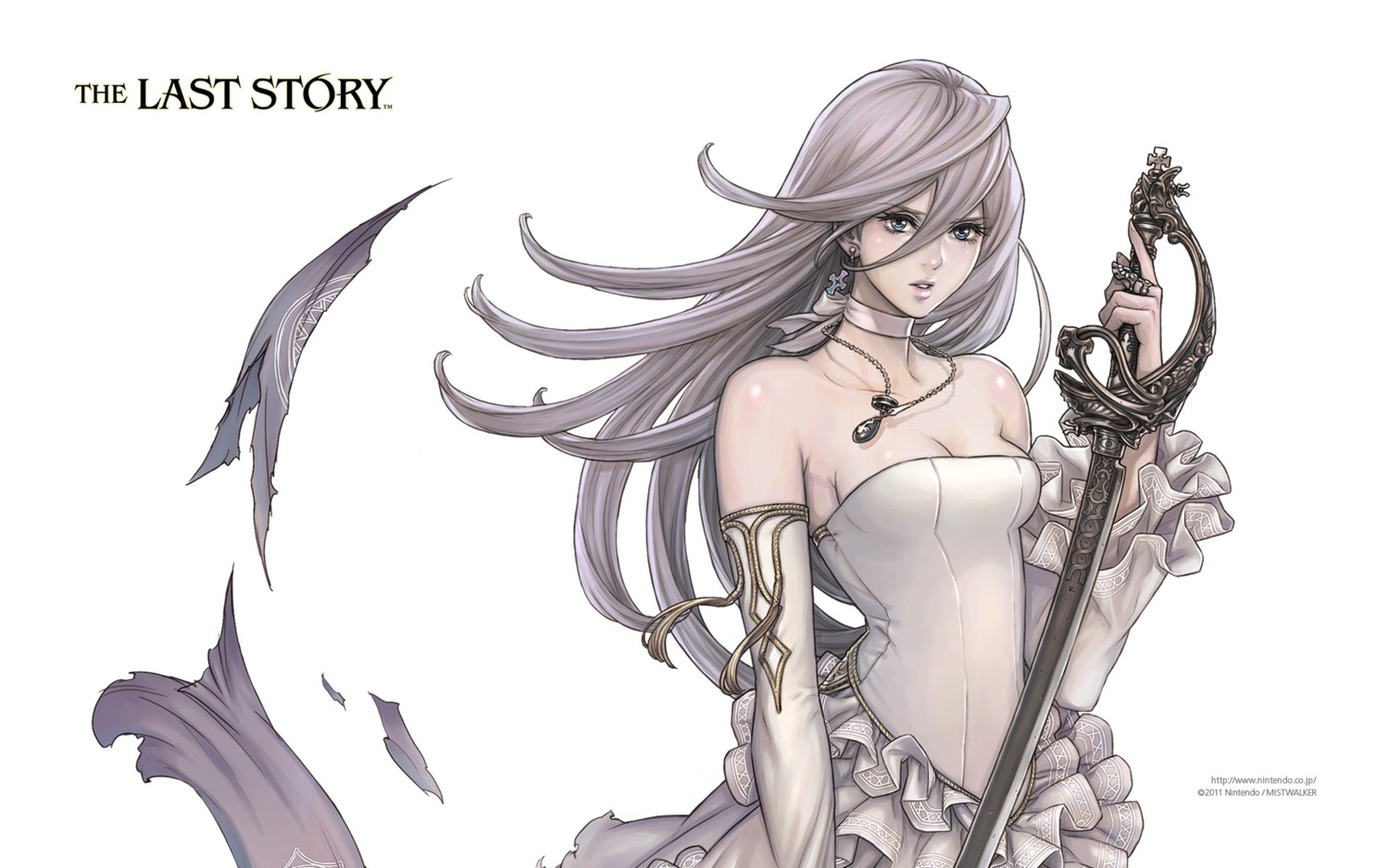 calista cleavage dress fujisaka_kimihiko mistwalker nintendo sword the_last_story wallpaper