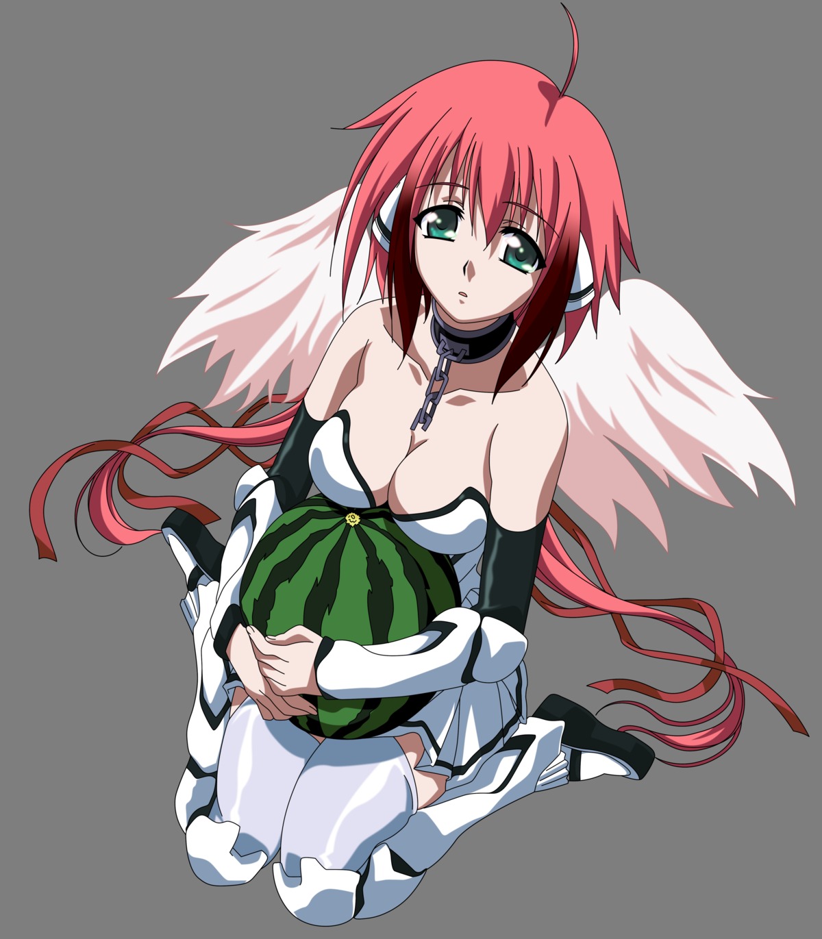 angel cleavage ikaros sora_no_otoshimono thighhighs transparent_png vector_trace wings
