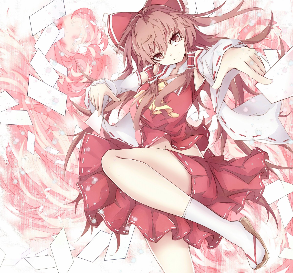 chiruru hakurei_reimu miko touhou