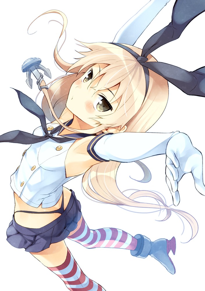 animal_ears bunny_ears kantai_collection komi_zumiko shimakaze_(kancolle) thighhighs thong