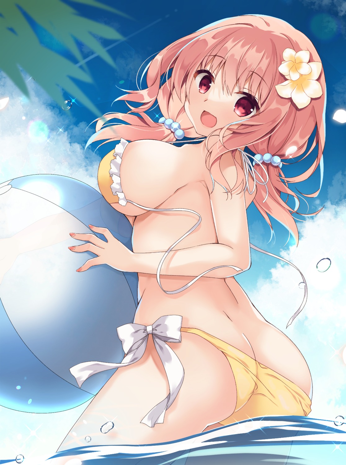 ass bikini panty_pull purin_purin swimsuits wardrobe_malfunction wet