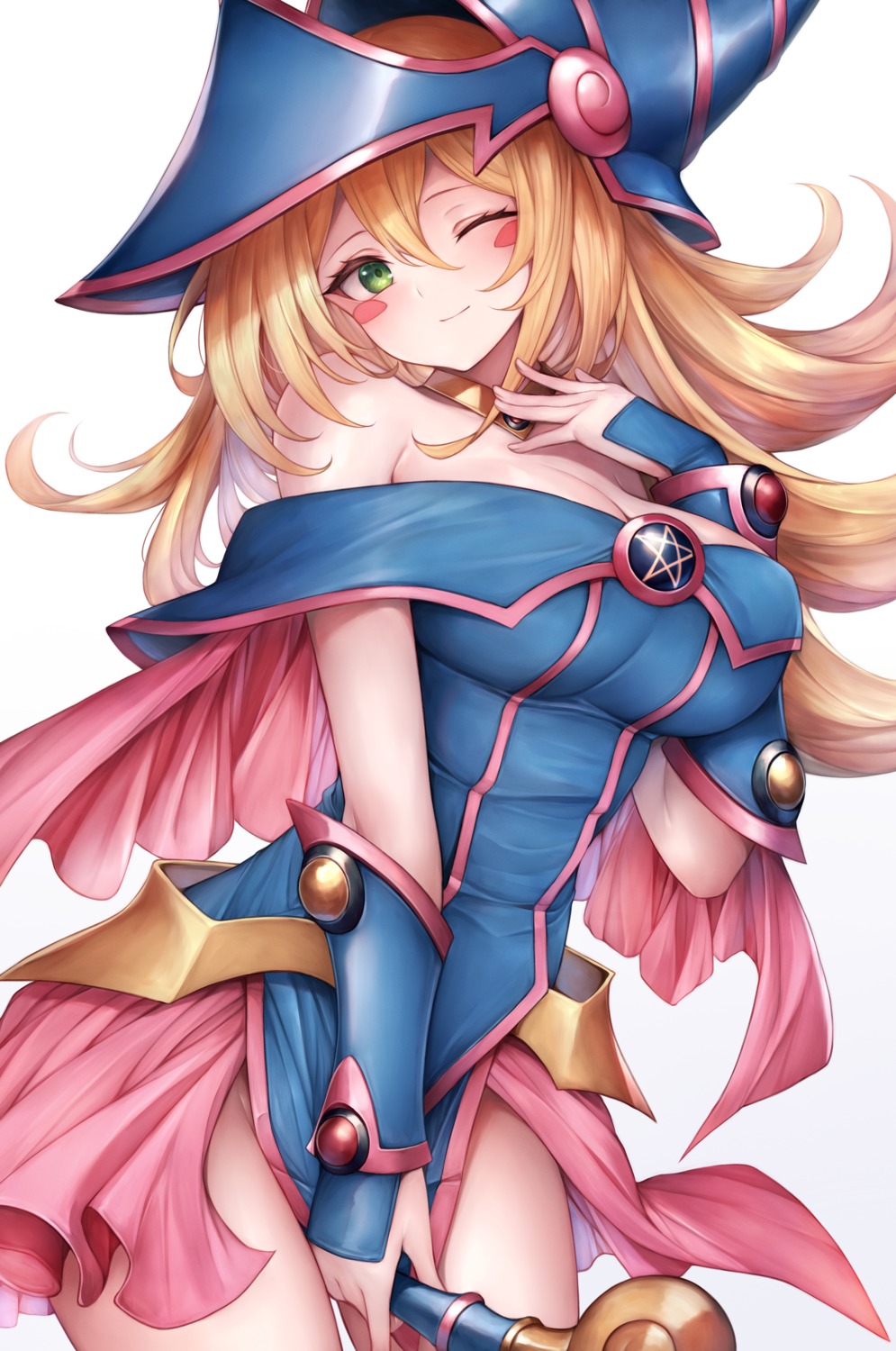 dark_magician_girl no_bra snm_(sunimi) weapon witch yugioh