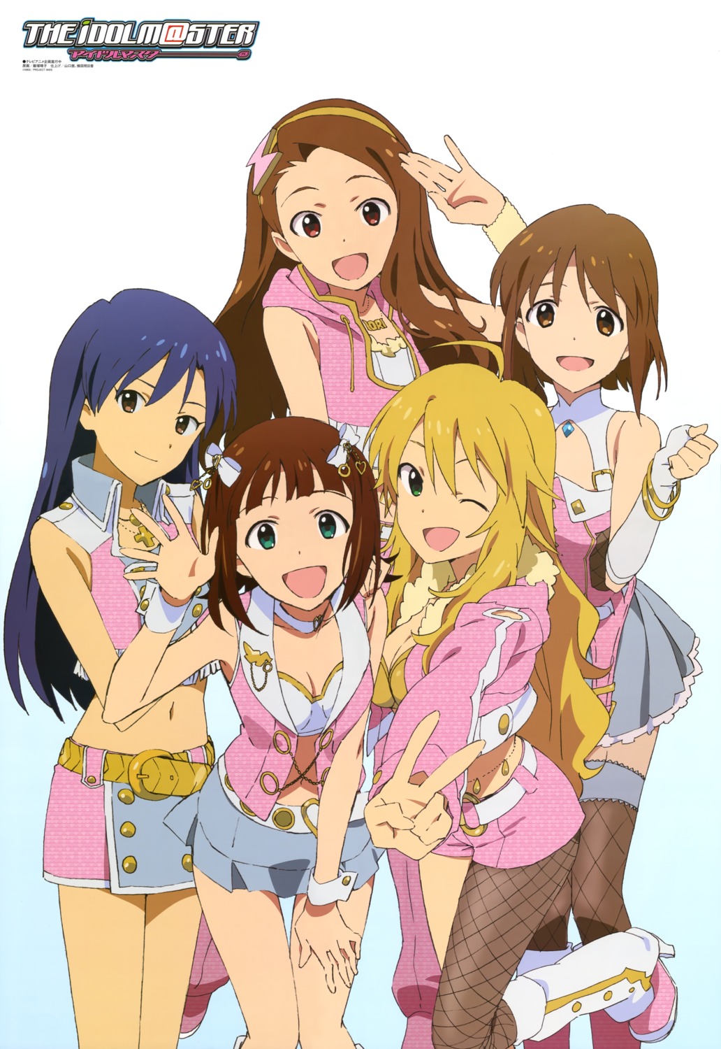 amami_haruka hagiwara_yukiho hoshii_miki iizuka_haruko kisaragi_chihaya minase_iori the_idolm@ster thighhighs