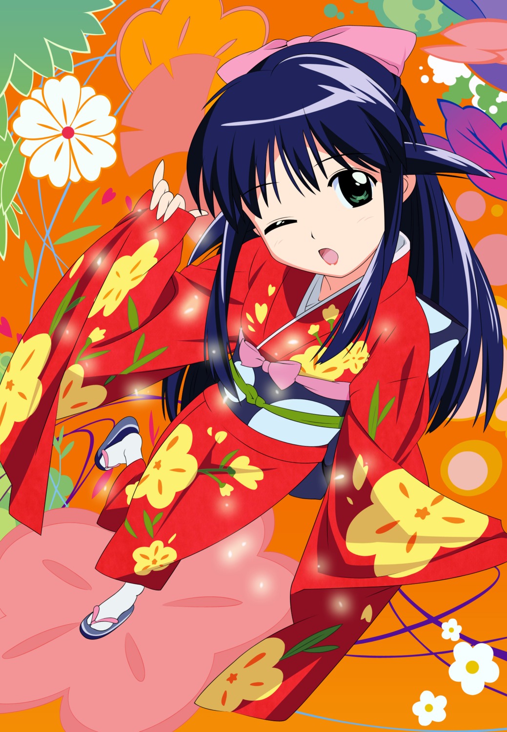 andou_mahoro kimono kubota_chikashi mahoromatic vector_trace