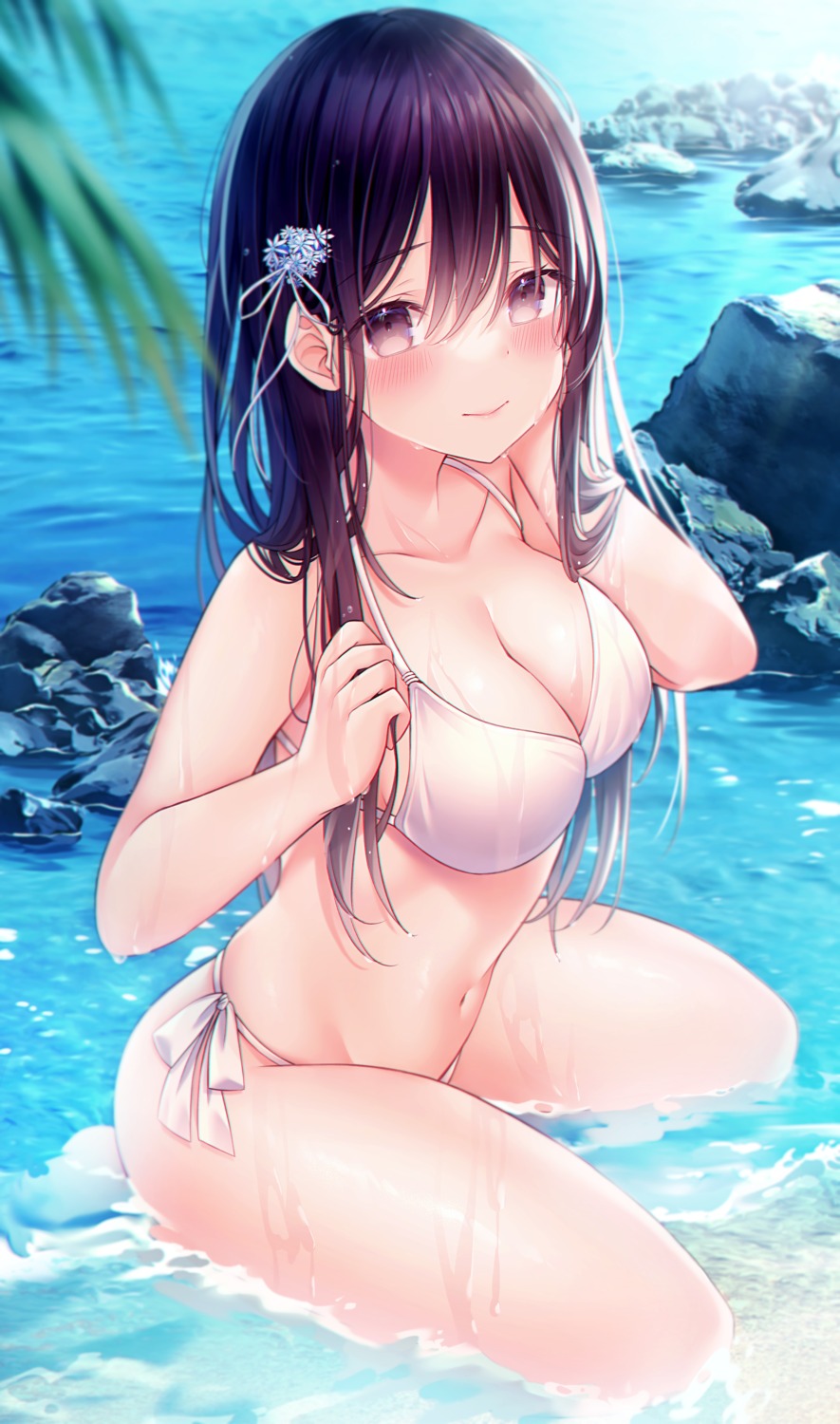 bikini cleavage kuro_namako swimsuits wet