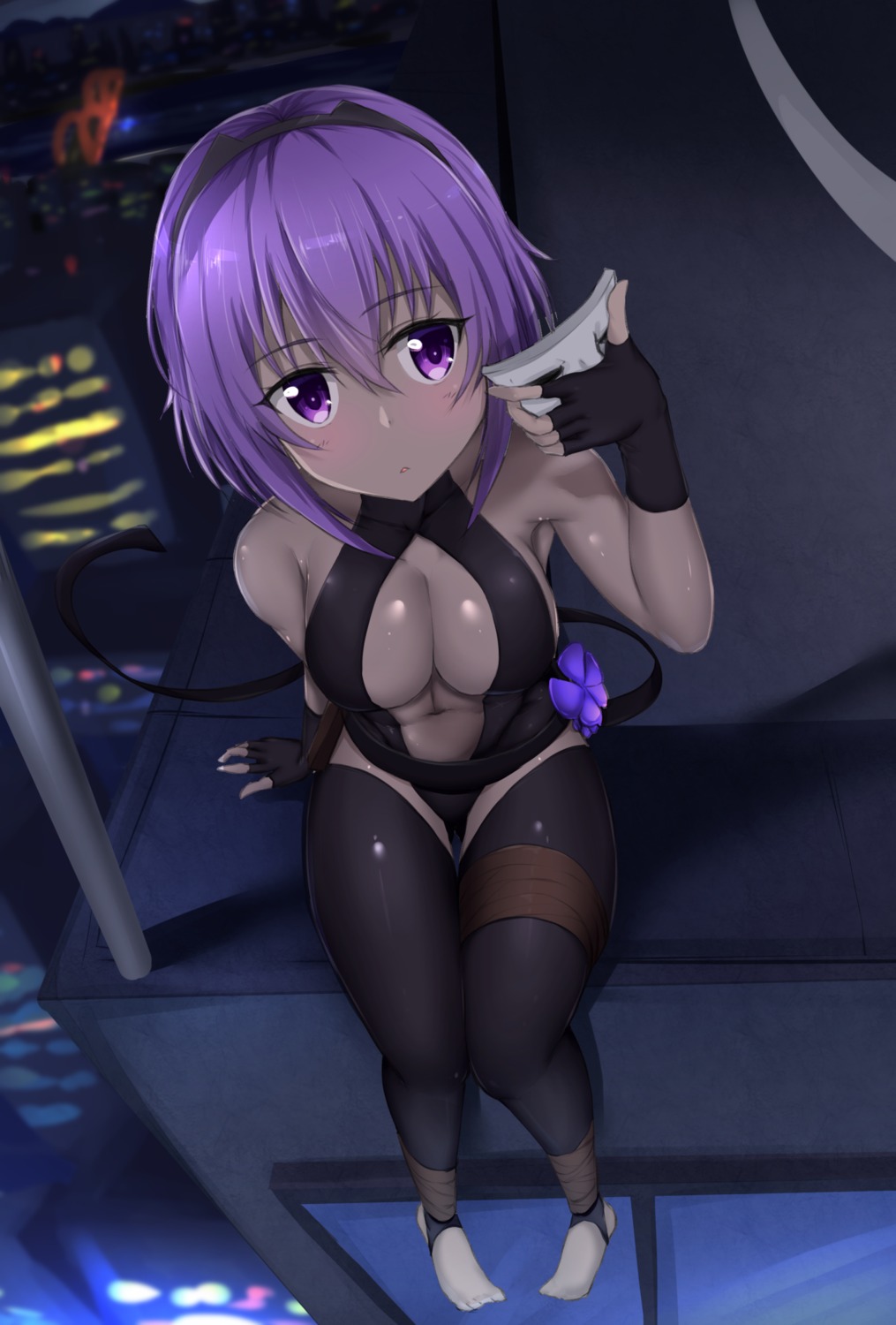 fate/grand_order hassan_of_serenity_(fate) kirikan leotard no_bra thighhighs