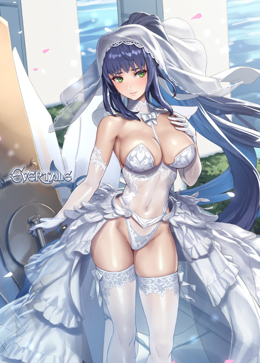 evertale leotard lingerie no_bra see_through tagme thighhighs weapon