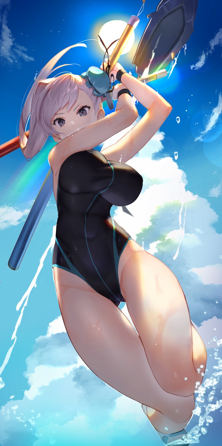 fate/grand_order miyamoto_musashi_(fate/grand_order) scottie swimsuits weapon wet
