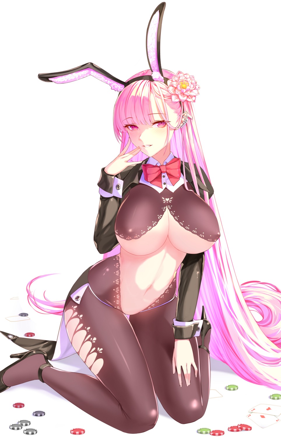 animal_ears bizure bunny_ears bunny_girl erect_nipples heels no_bra nopan pantyhose