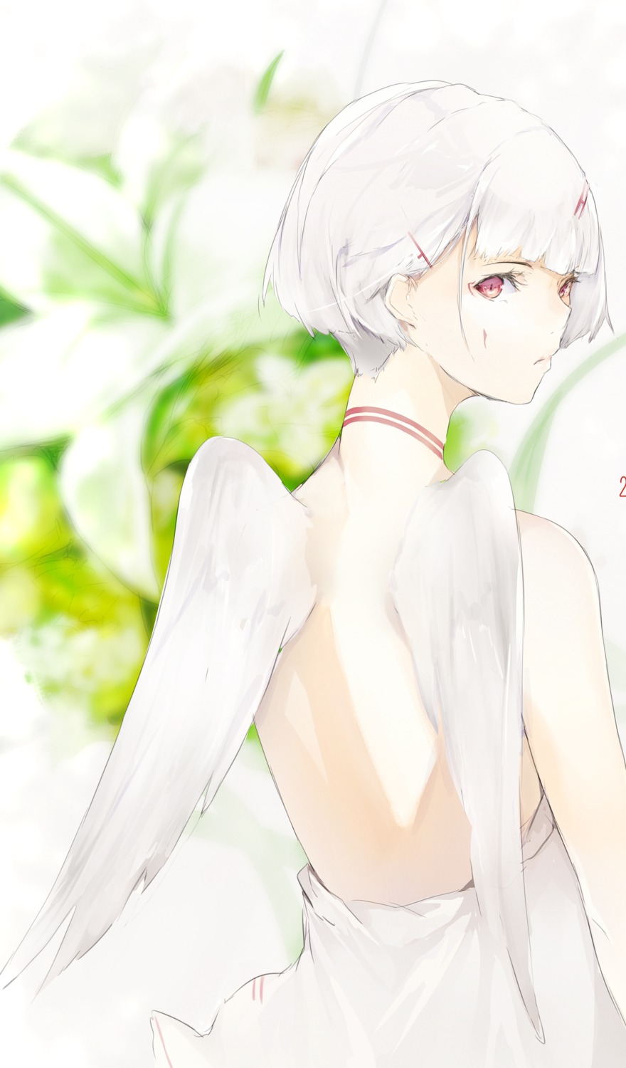 angel marumoru no_bra wings