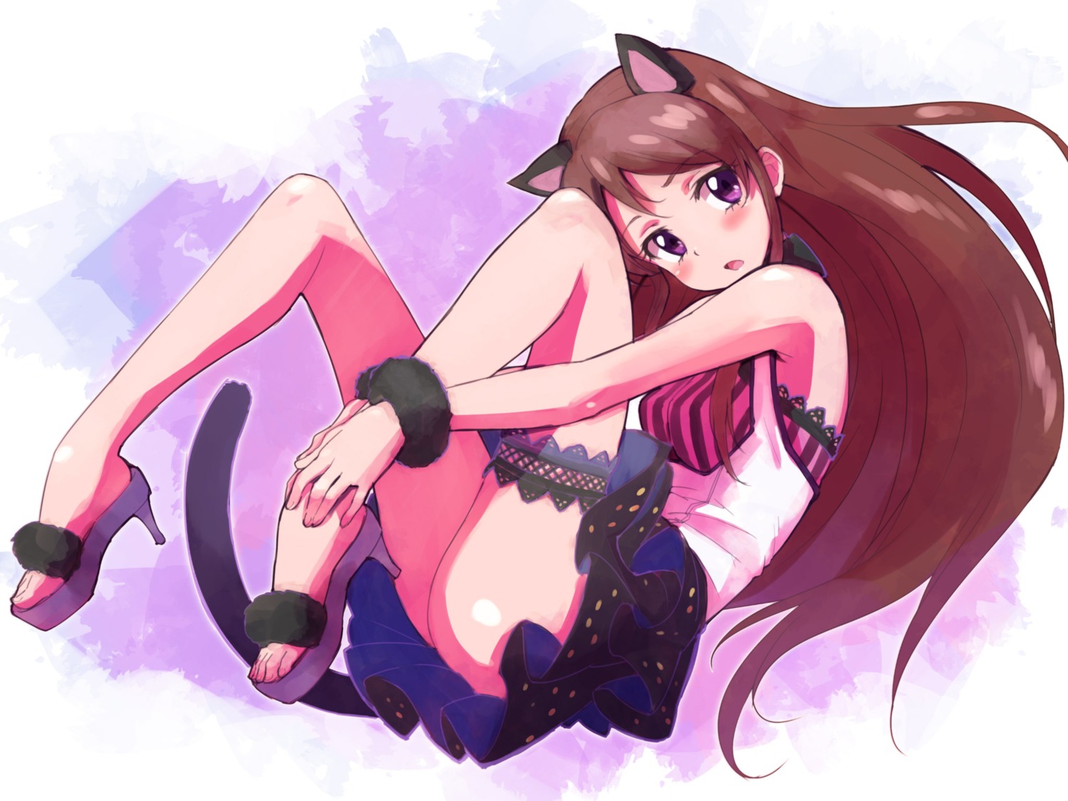 aikatsu! animal_ears garter nekomimi nyama shibuki_ran tail