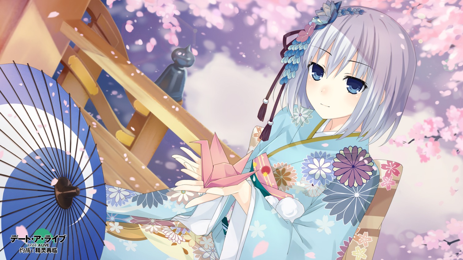 date_a_live kimono tagme tobiichi_origami umbrella