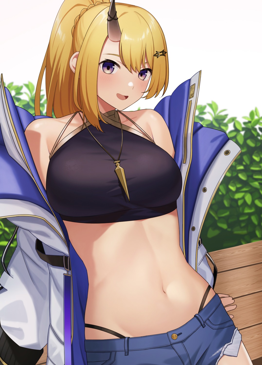 bikini horns open_shirt sakamotono swimsuits