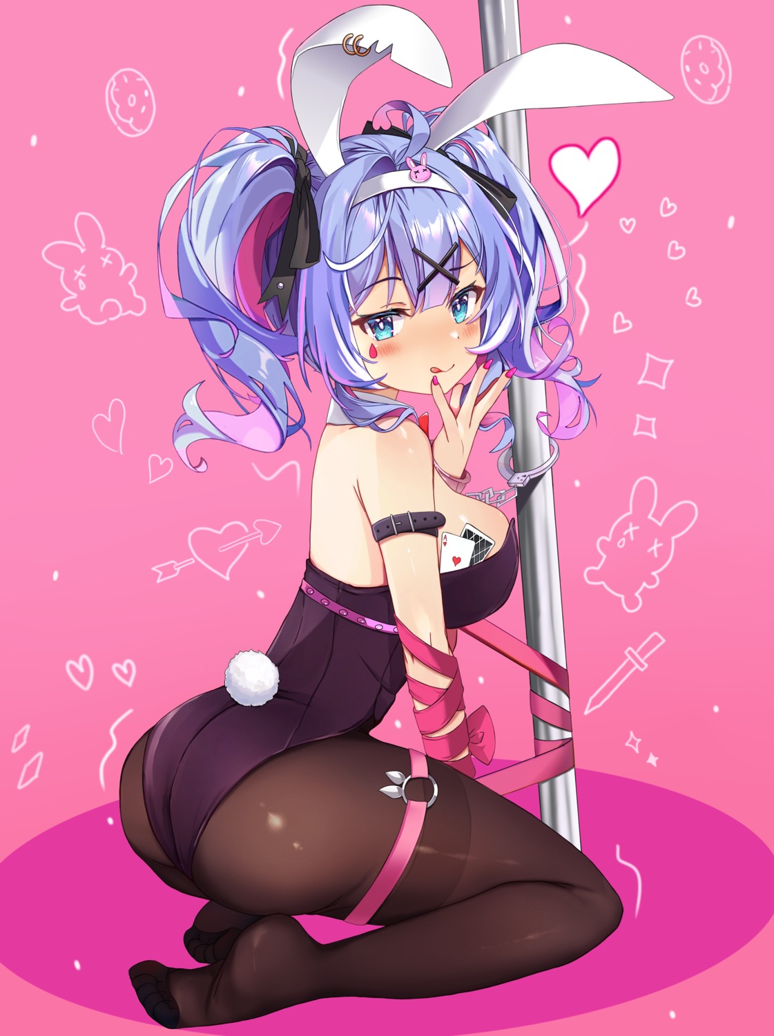 animal_ears ass bondage bunny_ears bunny_girl garter hatsune_miku no_bra pantyhose rabbit_hole_(vocaloid) tail tattoo vocaloid yuki_kokoro