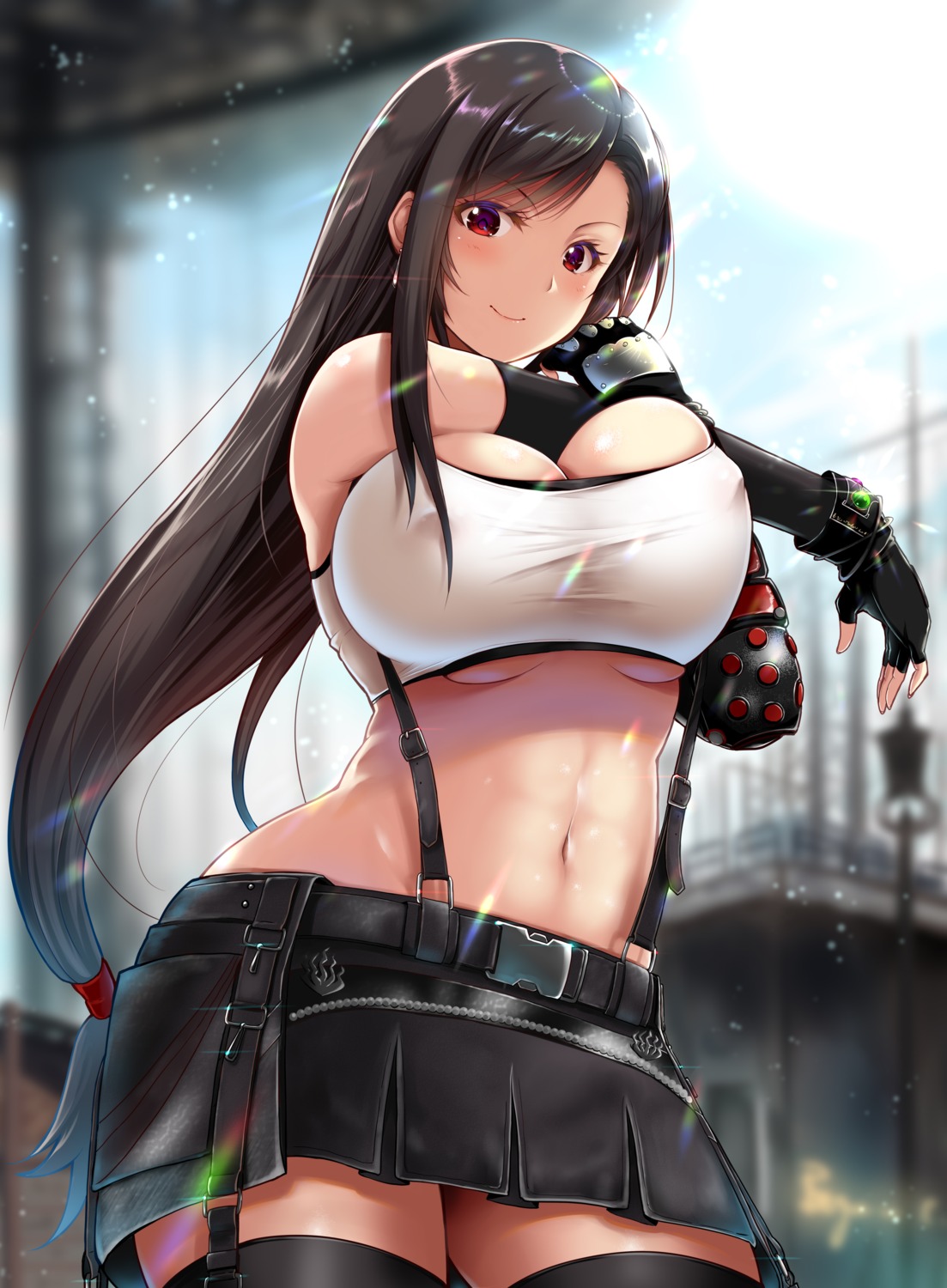 erect_nipples final_fantasy final_fantasy_vii thighhighs tifa_lockhart yuki_mizore