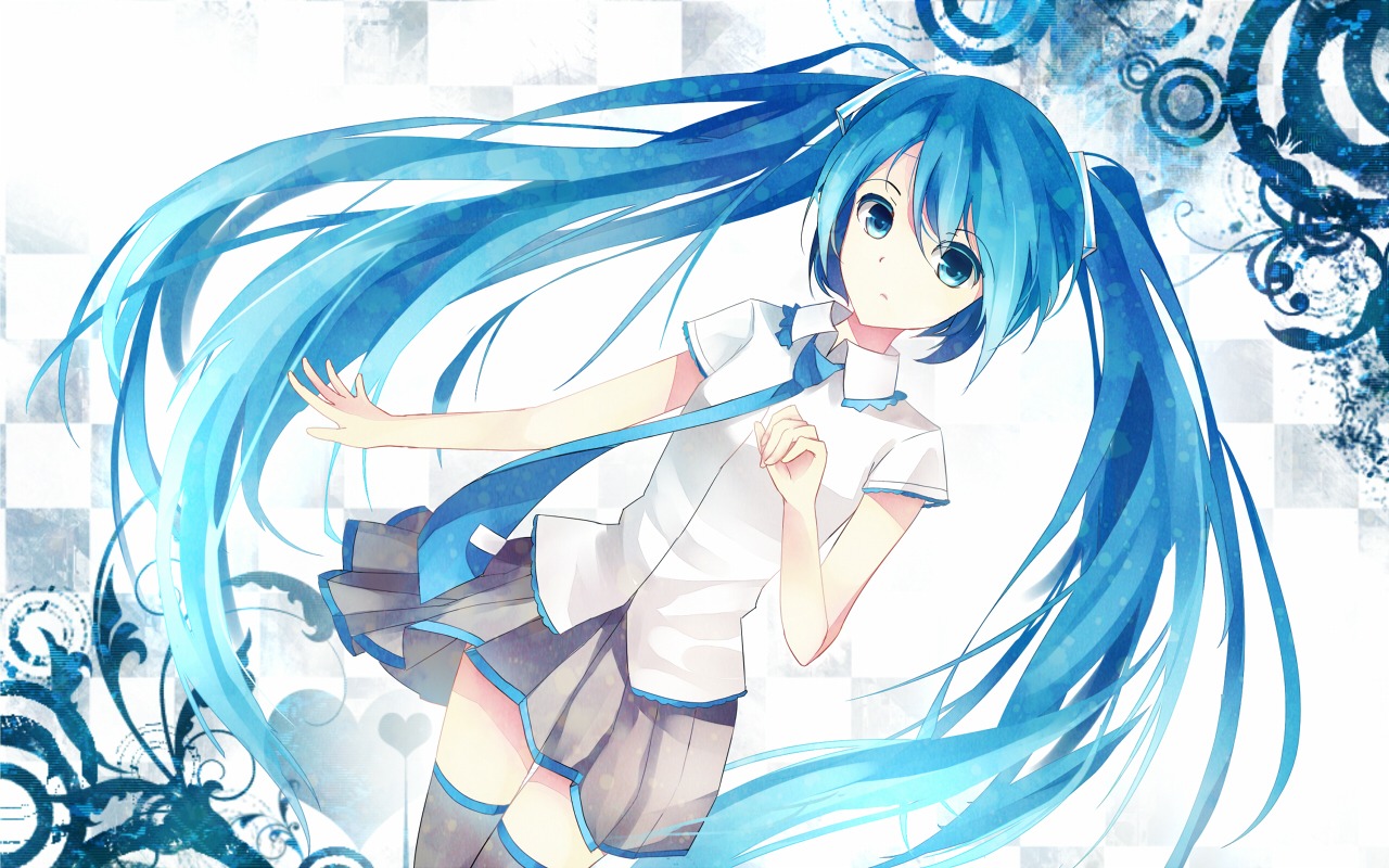 bison_cangshu hatsune_miku thighhighs vocaloid wallpaper