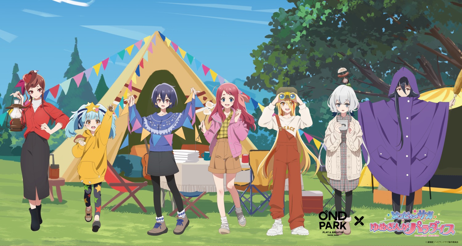 hoshikawa_lily konno_junko minamoto_sakura mizuno_ai nikaido_saki overalls pantyhose robe sweater tagme trap yamada_tae yuugiri_(zombieland_saga) zombieland_saga