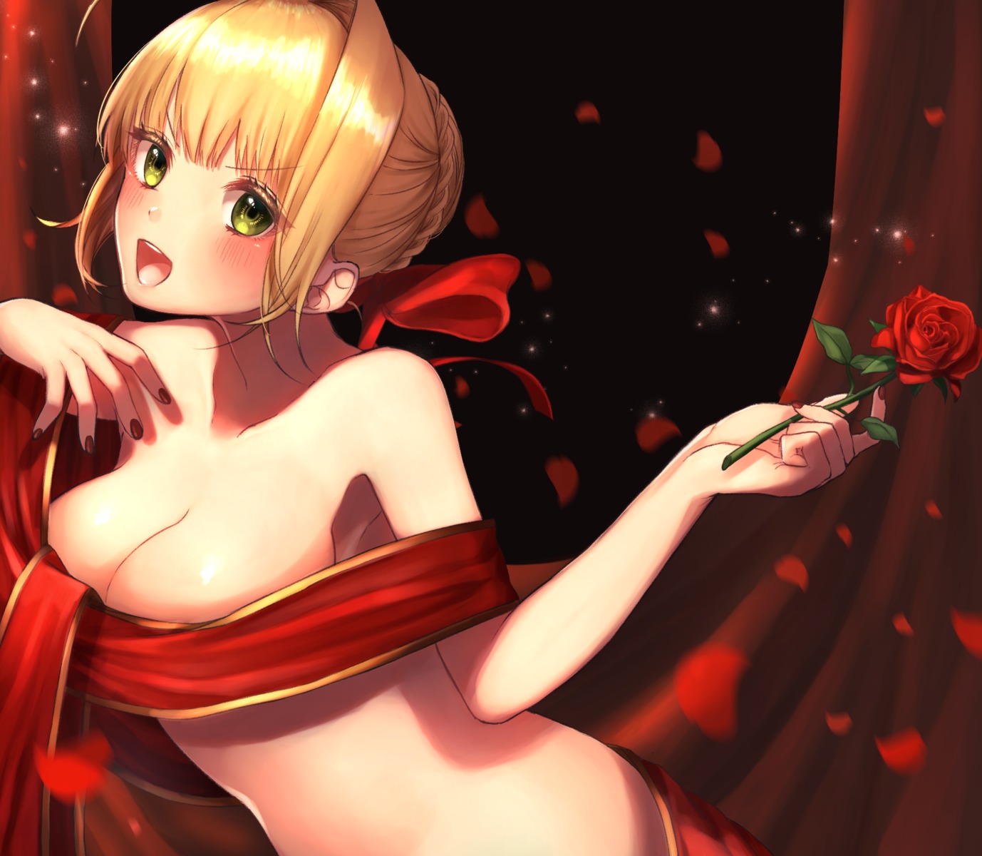 fate/extra fate/grand_order fate/stay_night naked_ribbon saber_extra yayoi_maka