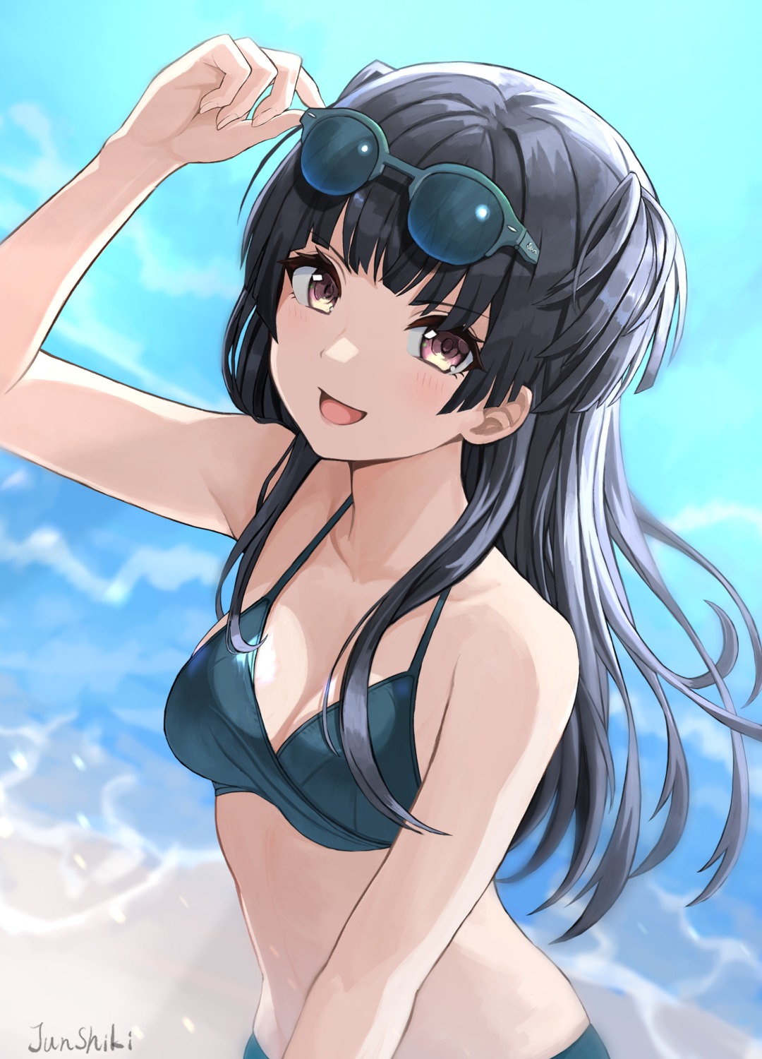 bikini cleavage junshiki mayuzumi_fuyuko megane swimsuits the_idolm@ster the_idolm@ster_shiny_colors