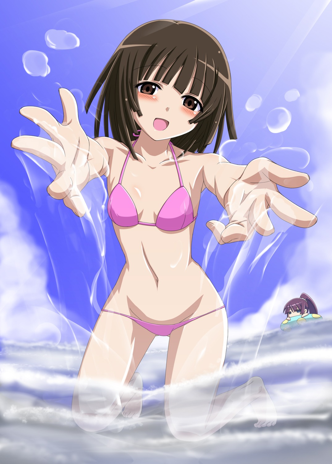 bakemonogatari bikini monogatari_(series) sengoku_nadeko senjougahara_hitagi shirosame swimsuits