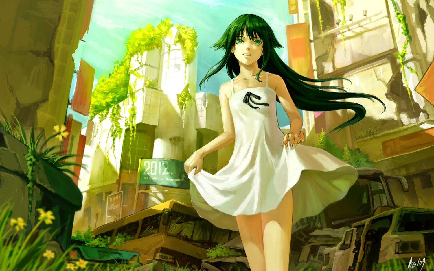 dress g_scream saya saya_no_uta summer_dress wallpaper