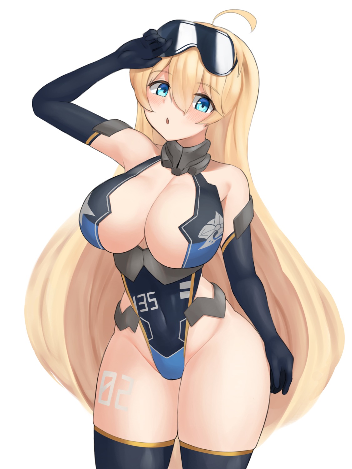 last_origin leotard megane narodenden no_bra p-22_harpyia thighhighs