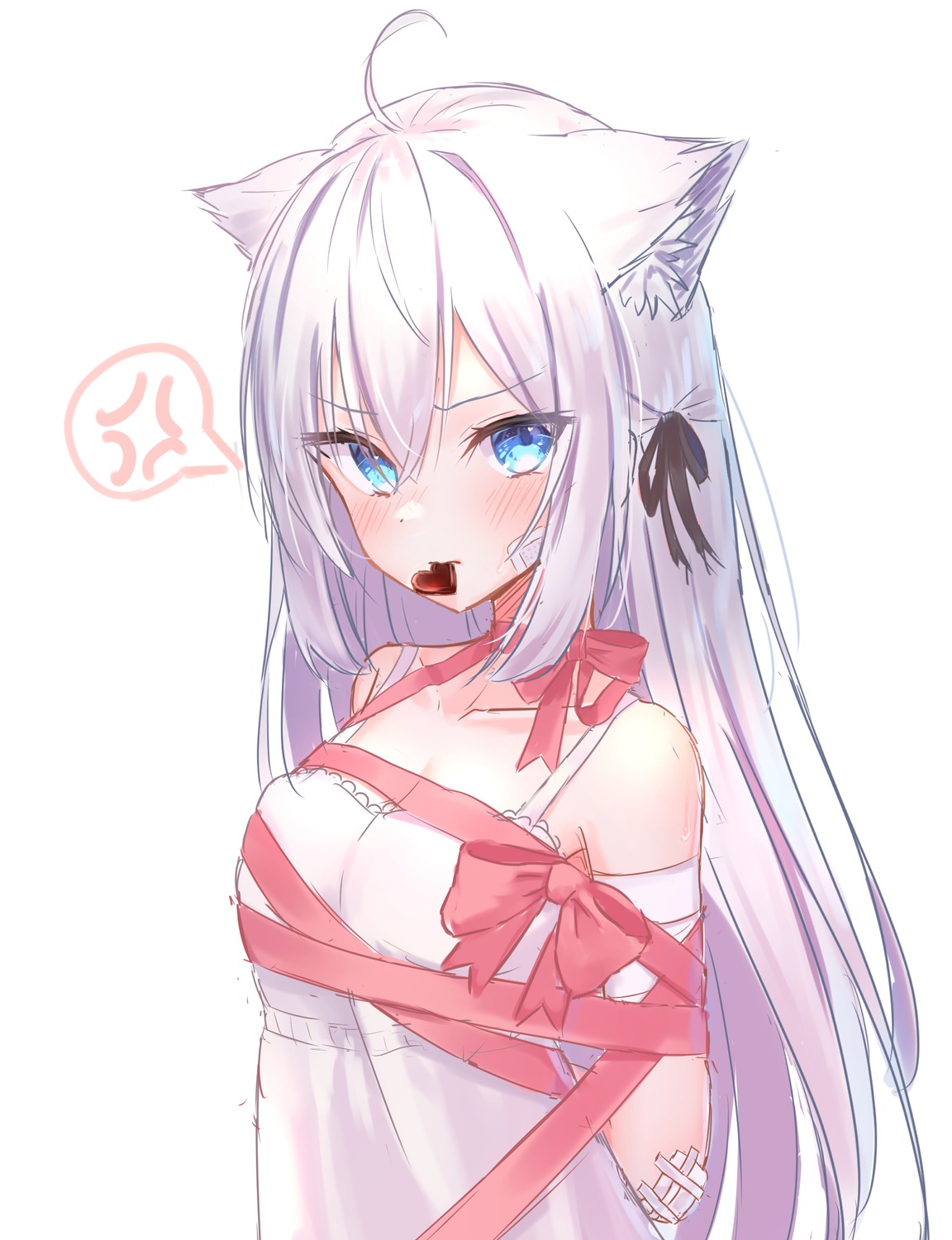 animal_ears bandages bandaid bondage dress nekomimi summer_dress tokano_56 valentine