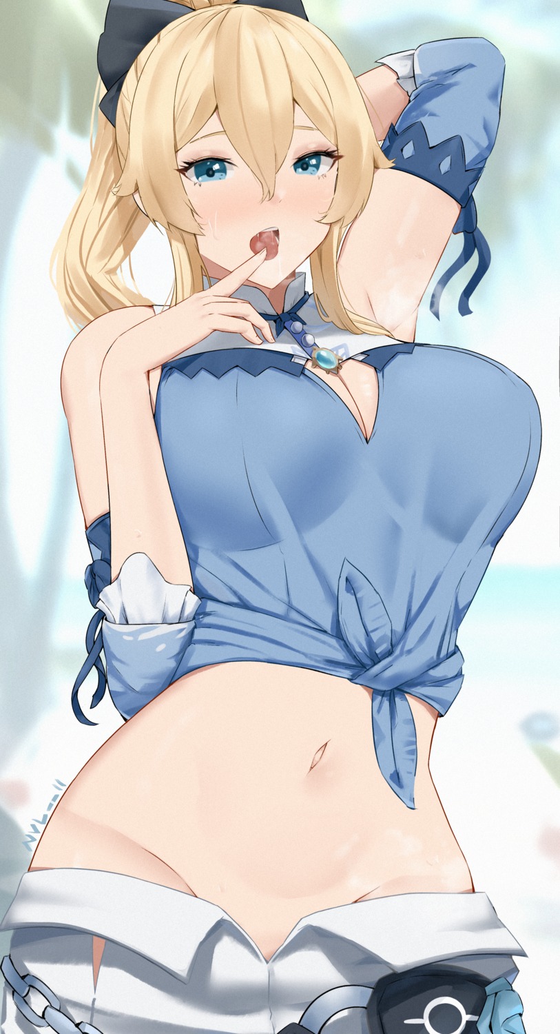 cleavage genshin_impact jean_(genshin_impact) nopan nvl