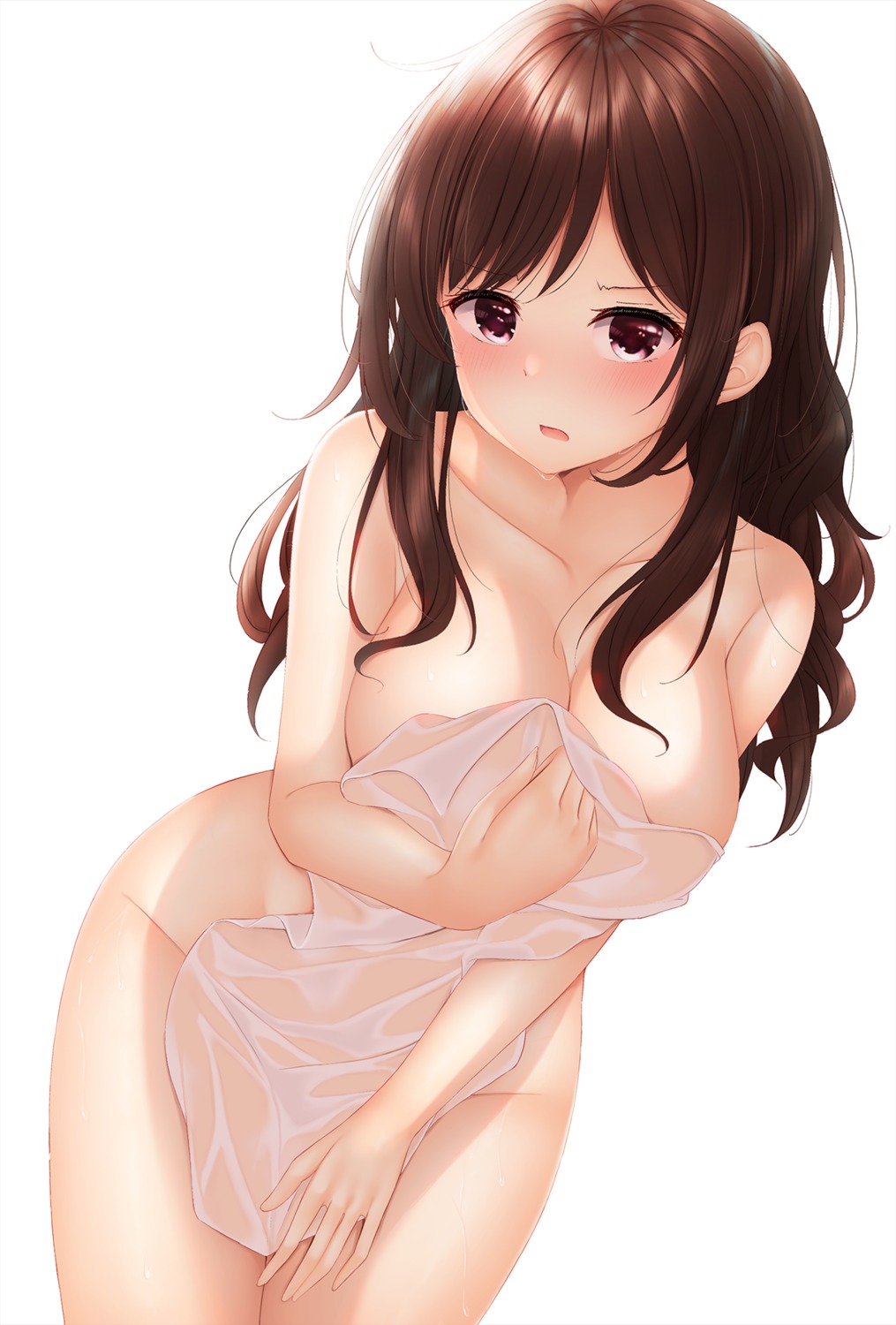 breast_hold minato_ojitan naked towel wet