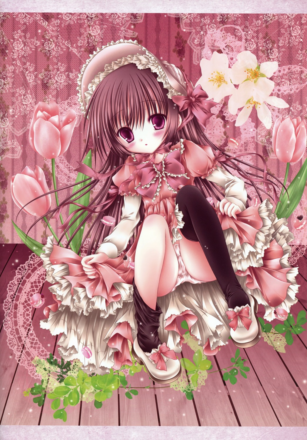 dress heels mubi_alice pantsu skirt_lift thighhighs