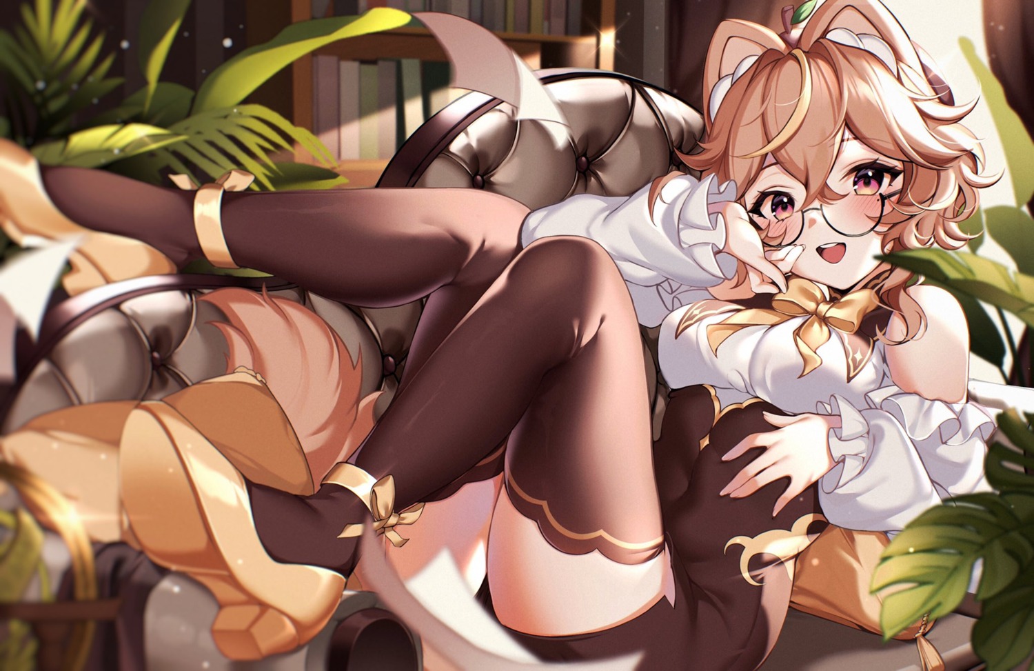 animal_ears heels kiyochii megane thighhighs