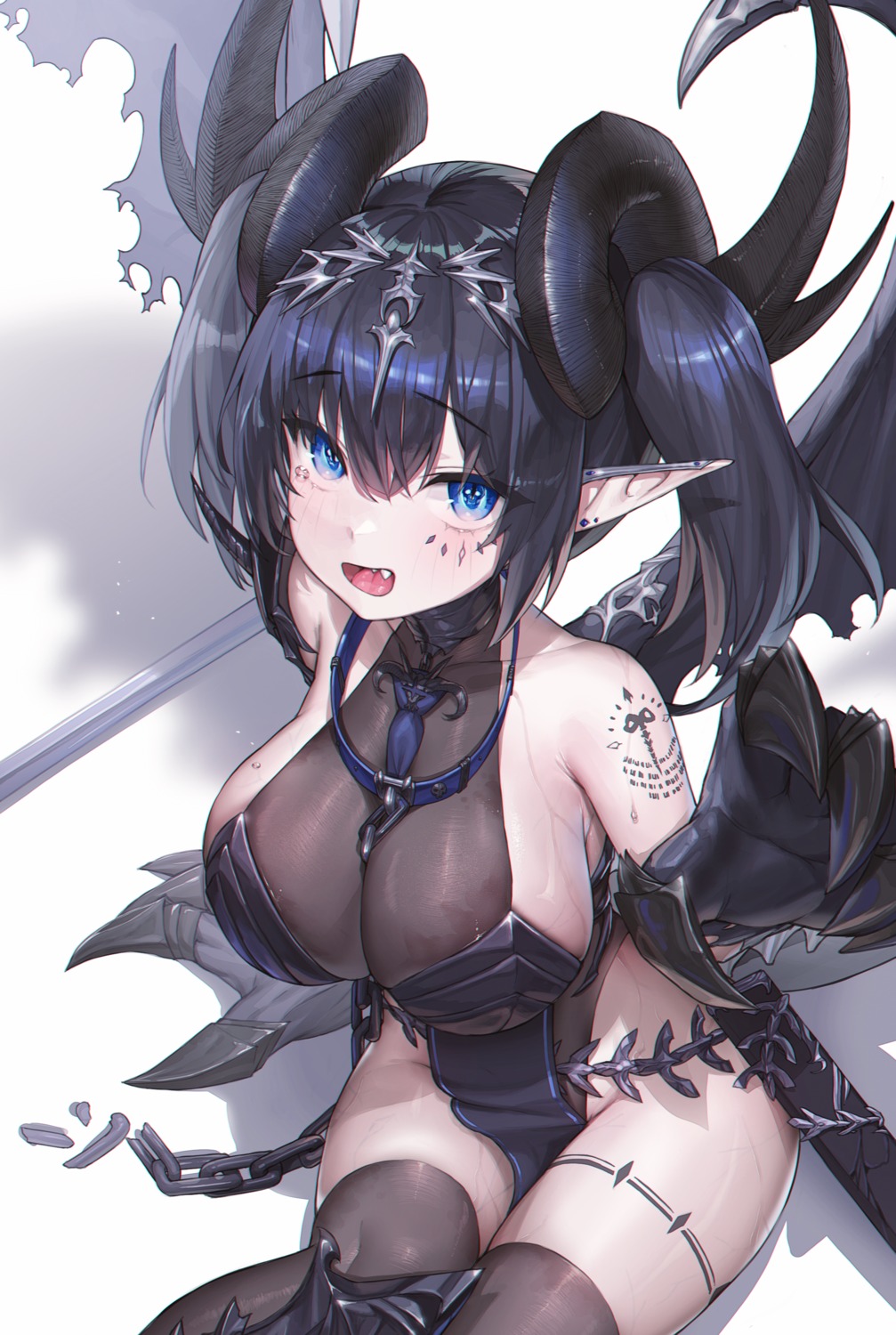 horns no_bra pointy_ears thighhighs wings yjs0803123