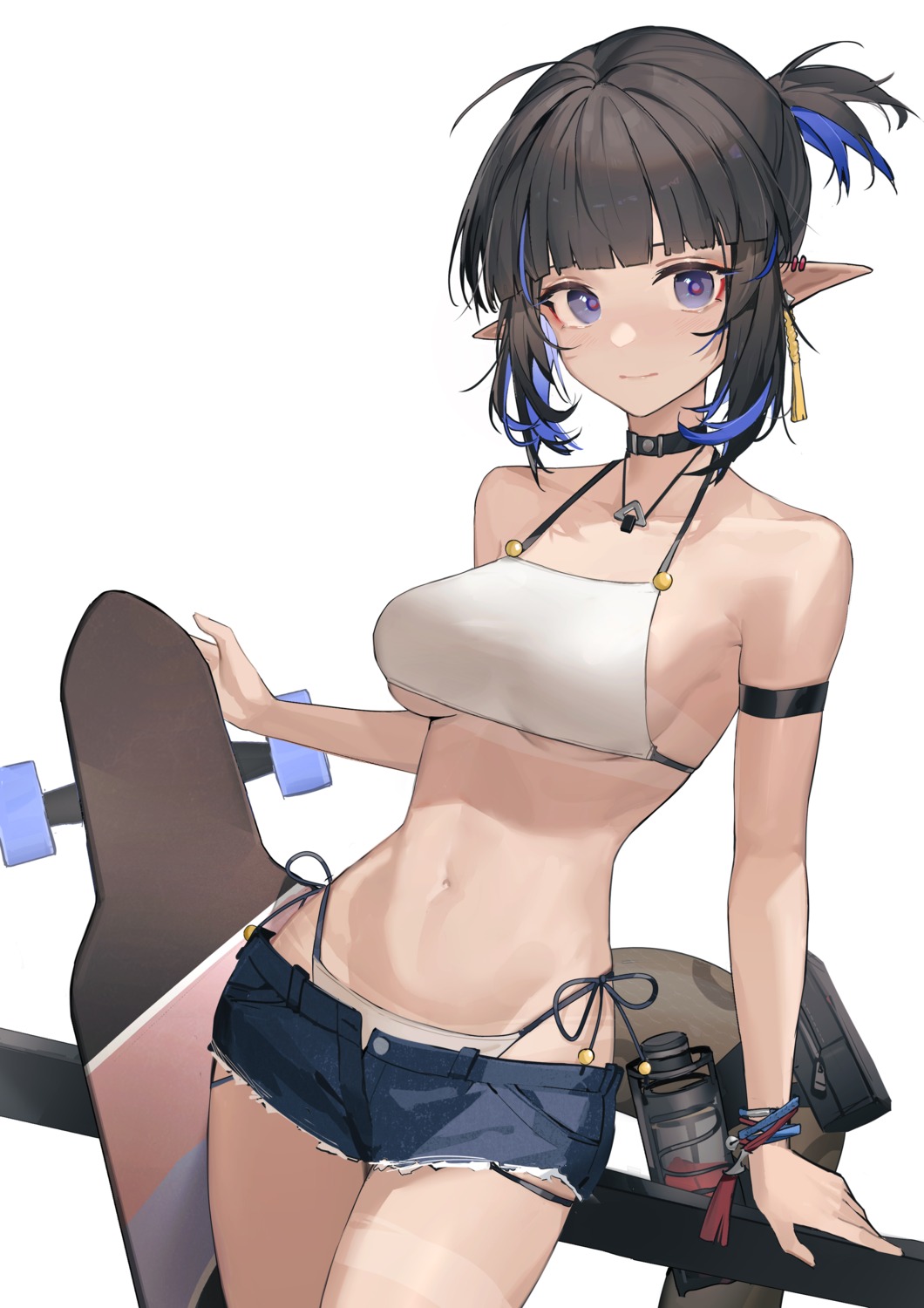 arknights artist_revision bikini eunectes_(arknights) luozhou_pile pointy_ears swimsuits tail