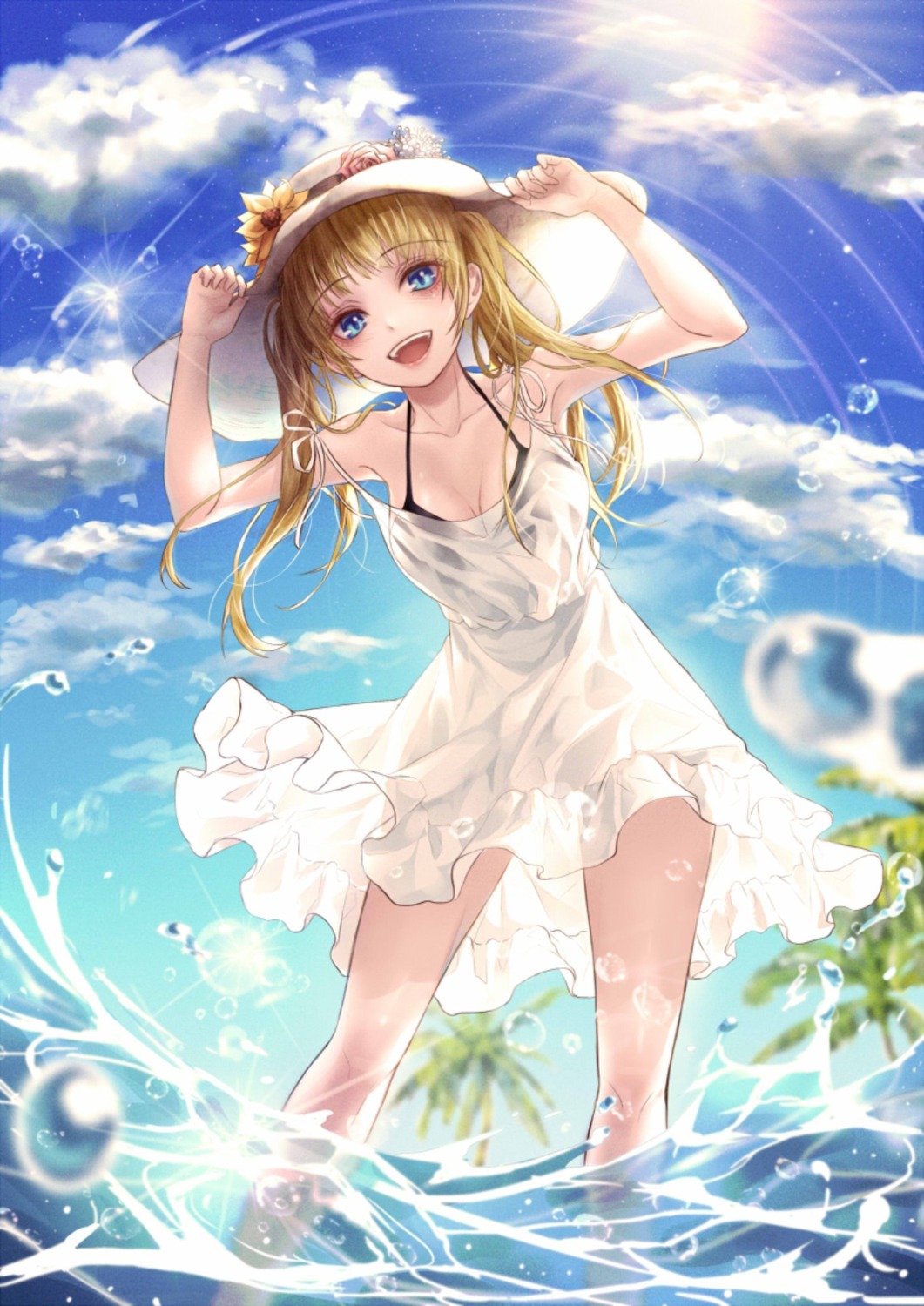 bikini top cleavage dress see through summer dress tagme wet wet clothes | #453407 | yande.re