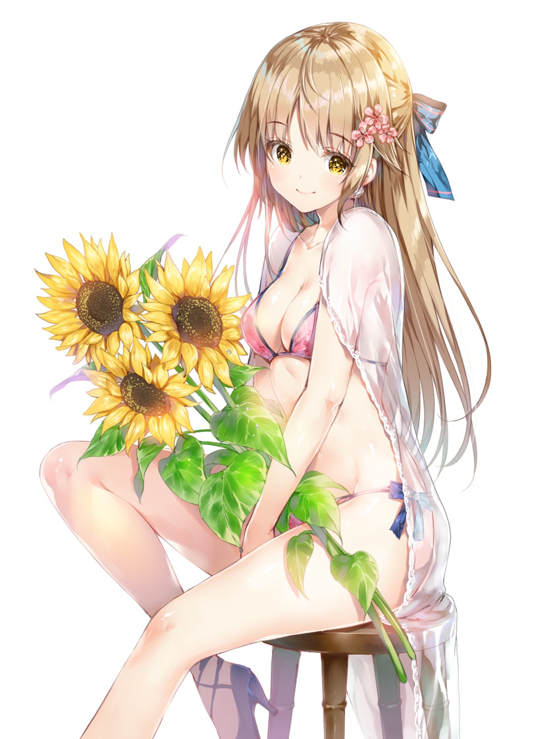 bikini heels miwabe_sakura see_through swimsuits