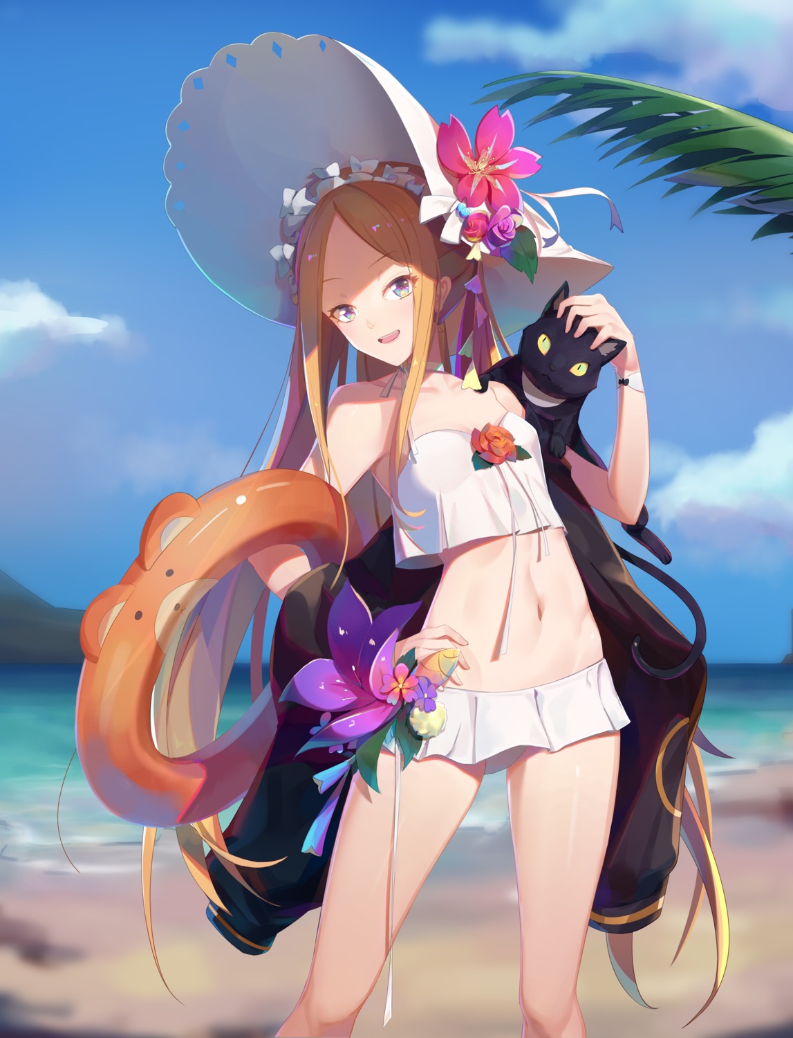 abigail_williams_(fate) ar_(3779609928) artist_revision bikini fate/grand_order loli neko swimsuits