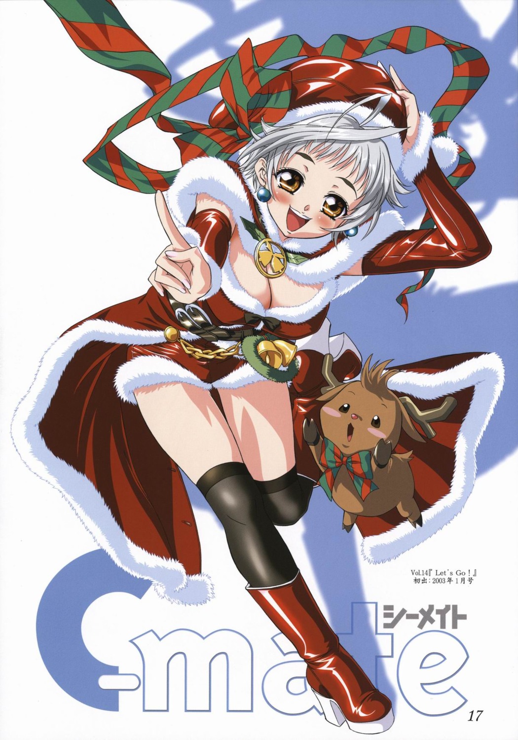 christmas cleavage doudai_shouji thighhighs