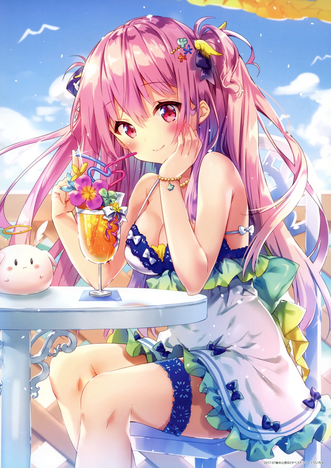 cleavage dress garter rianastia_fluegel riichu summer_dress