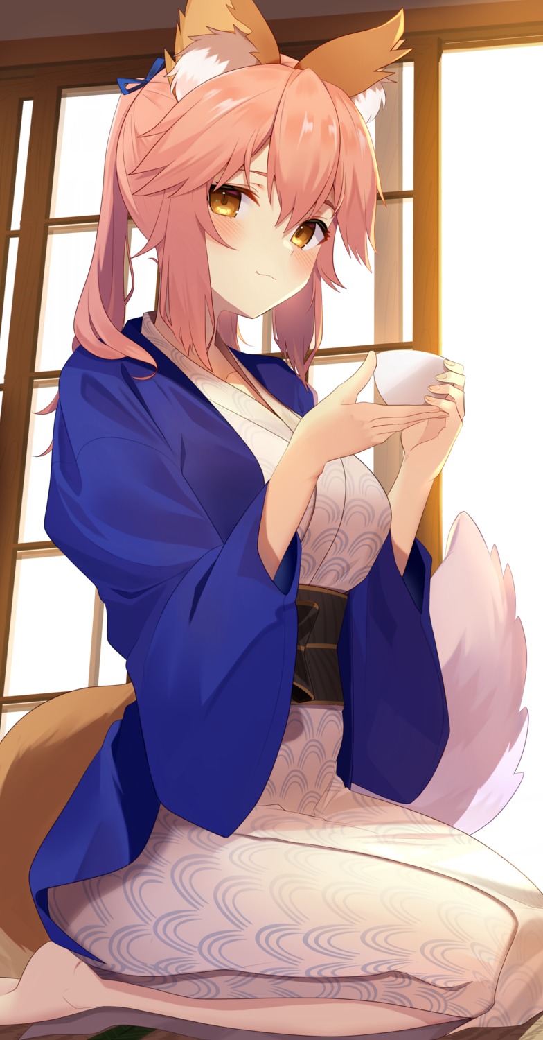 animal_ears fate/grand_order jun_(aousa0328) kitsune tail tamamo_no_mae yukata