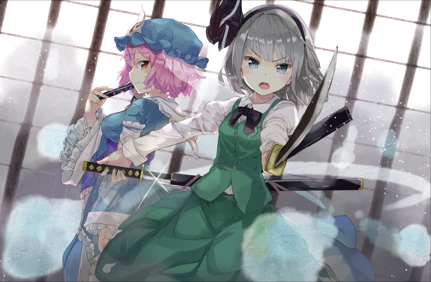 dress konpaku_youmu saigyouji_yuyuko sword touhou uraziru